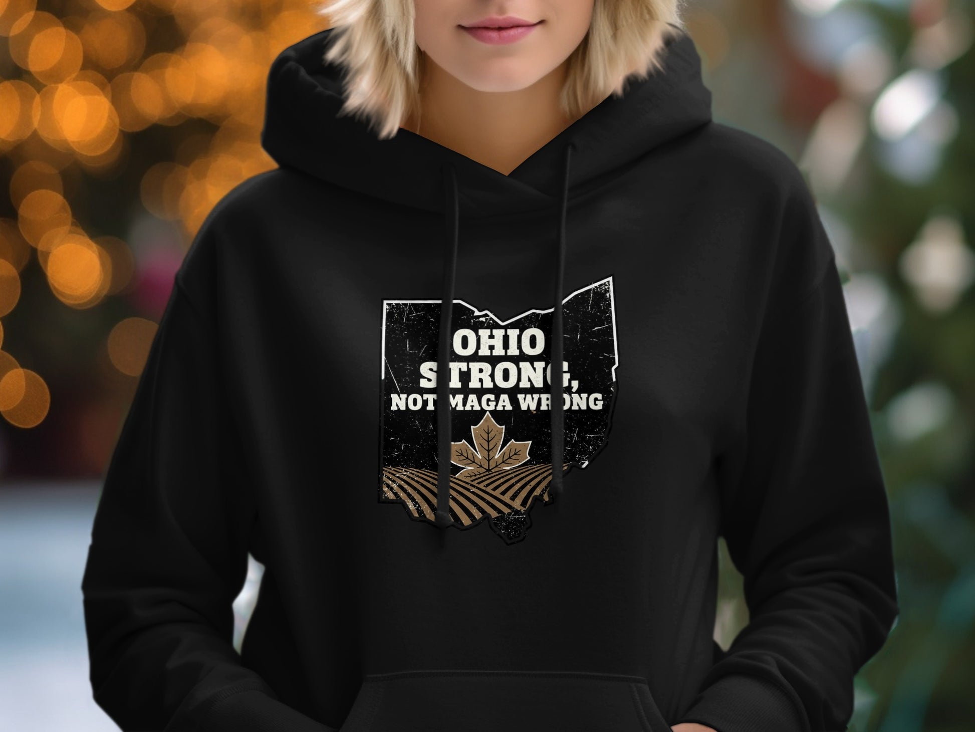 Ohio Strong Not Maga Wrong Hooded Sweatshirt product
