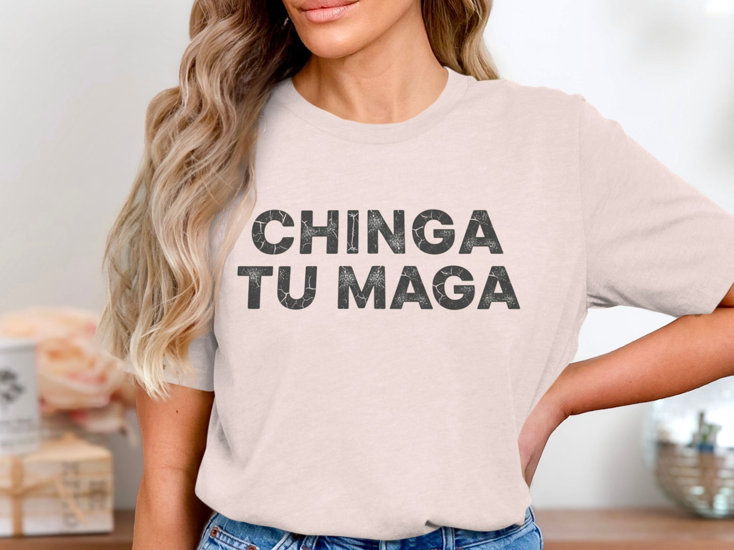 CHINGA TU MAGA Graphic Statement Casual Tee