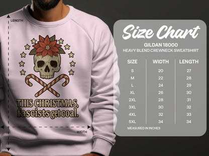 This Christmas Fascists Get Coal Skull Candy Cane Sweatshirt