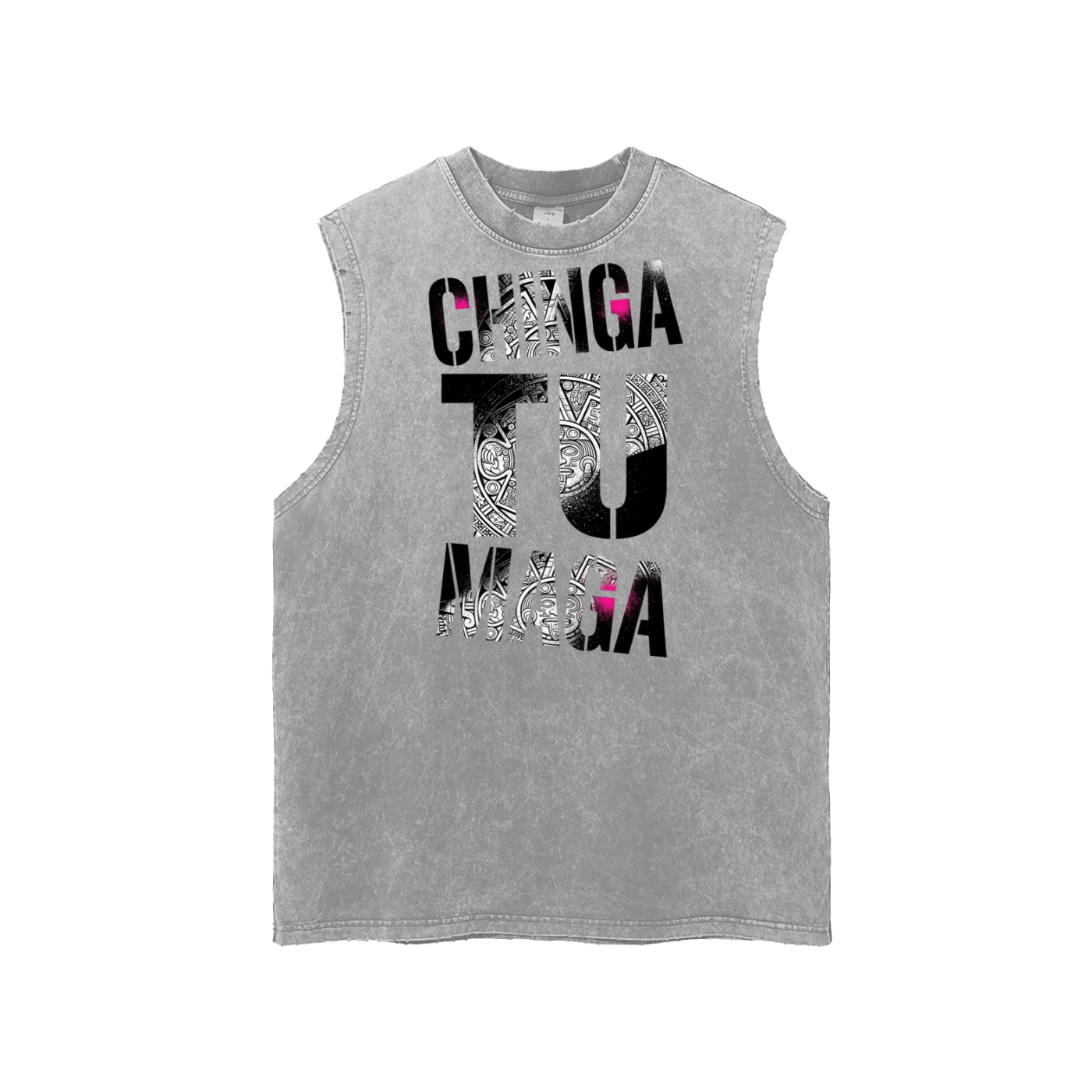 Snow Washed Frayed Hem Tank Top