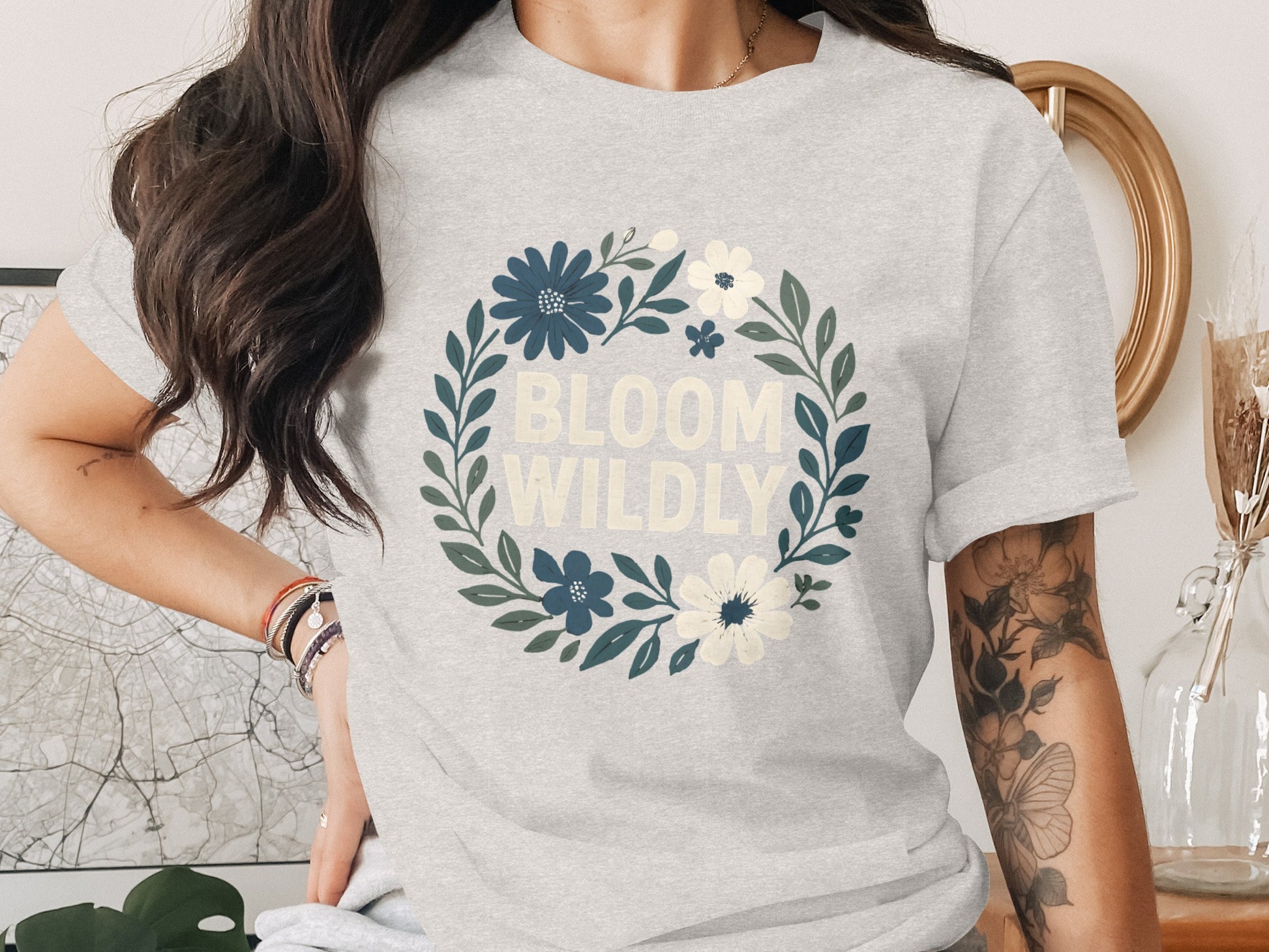 Bloom Wildly Floral Design Graphic Tee product type