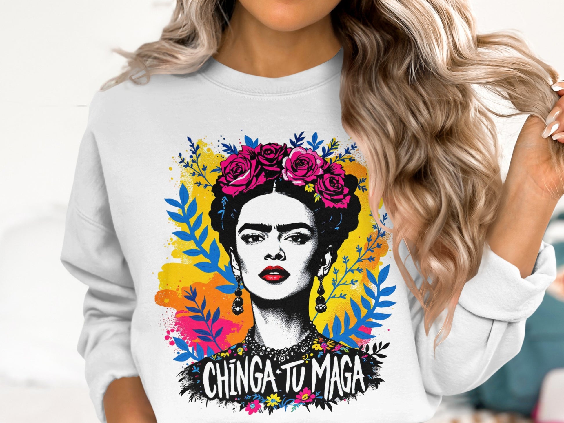 Colorful Artistic Design Chinga Tu Maga Sweatshirt product