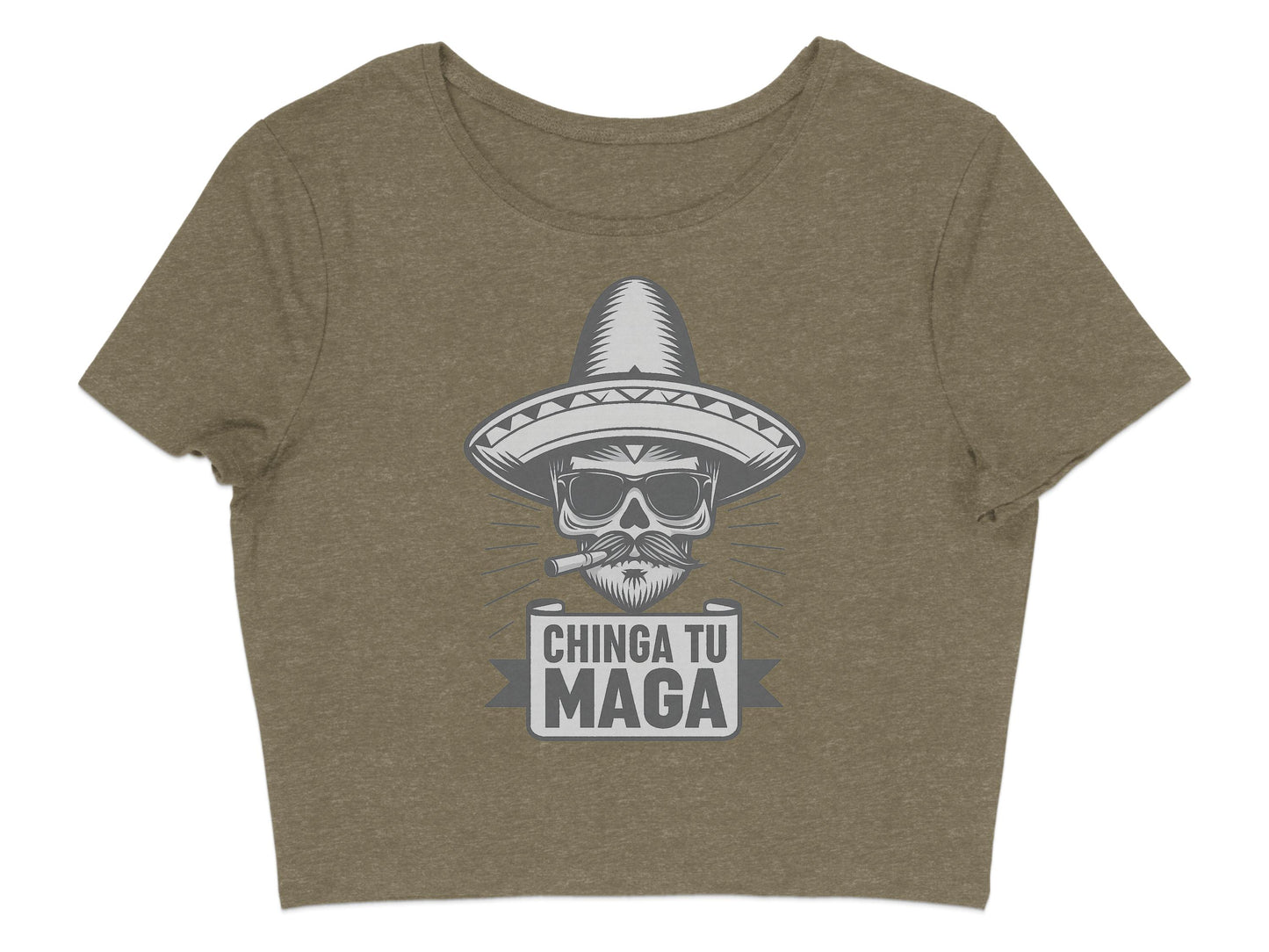 Chinga Tu Maga Graphic Print Olive Green Shirt product