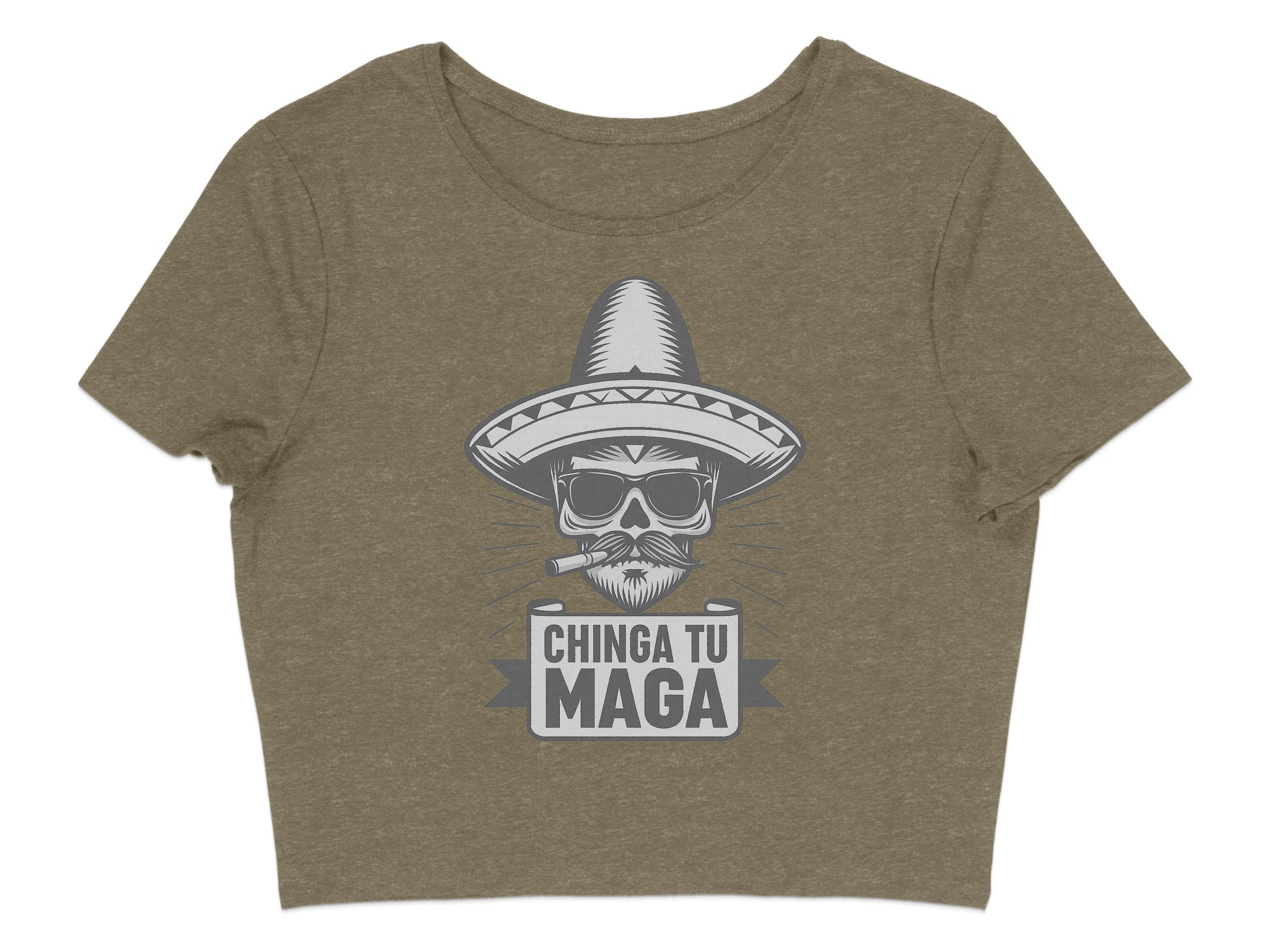 Chinga Tu Maga Graphic Print Olive Green Shirt product