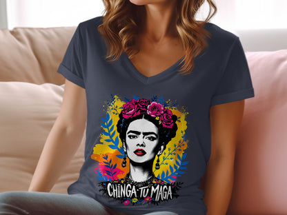 Vibrant Chinga Tu Maga Graphic V-neck product