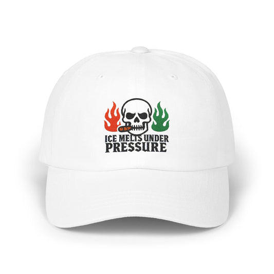 Ice Melts Under Pressure Skull Embroidered Hat product
