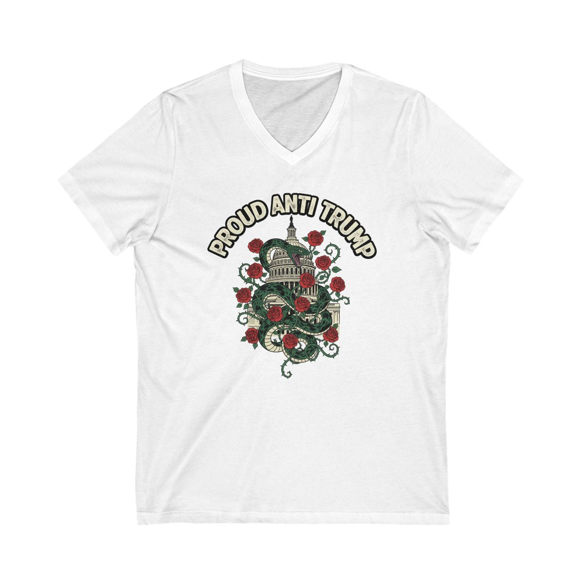 Proud Anti Trump Capitol Roses V-Neck T-Shirt product