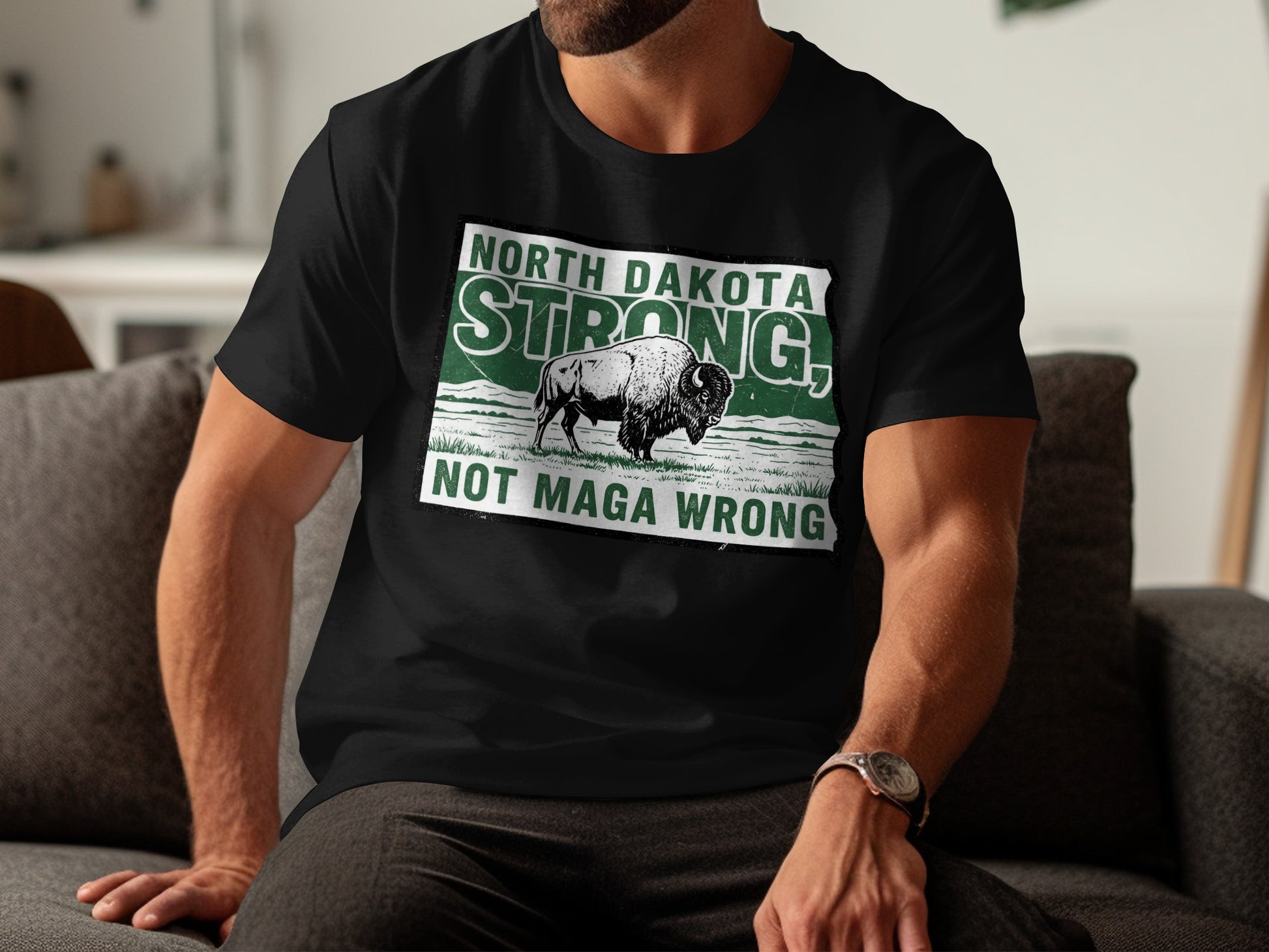 North Dakota Strong Not Maga Wrong T-Shirt product