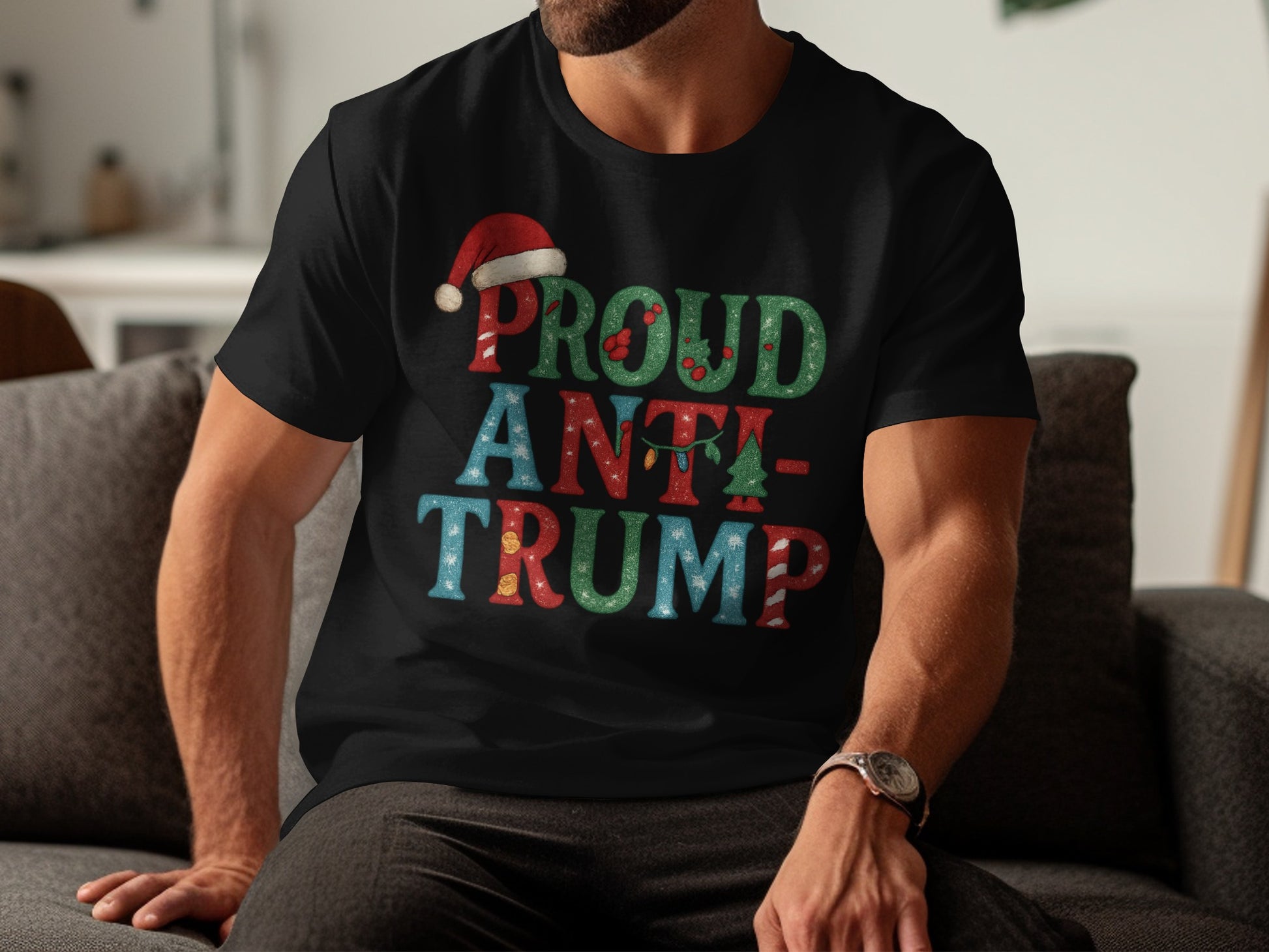 Proud Anti-Trump Graphic Design Statement Shirt