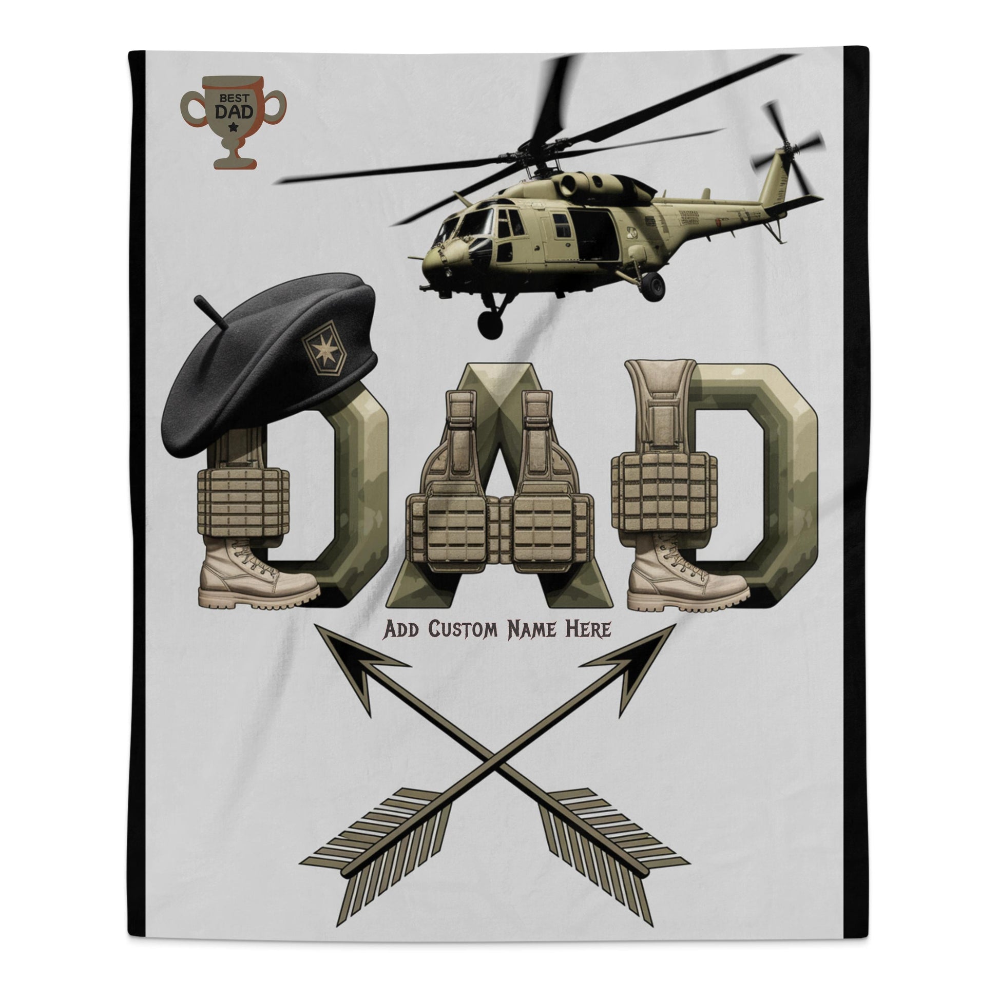 Best Dad Custom Military Design Blanket product type