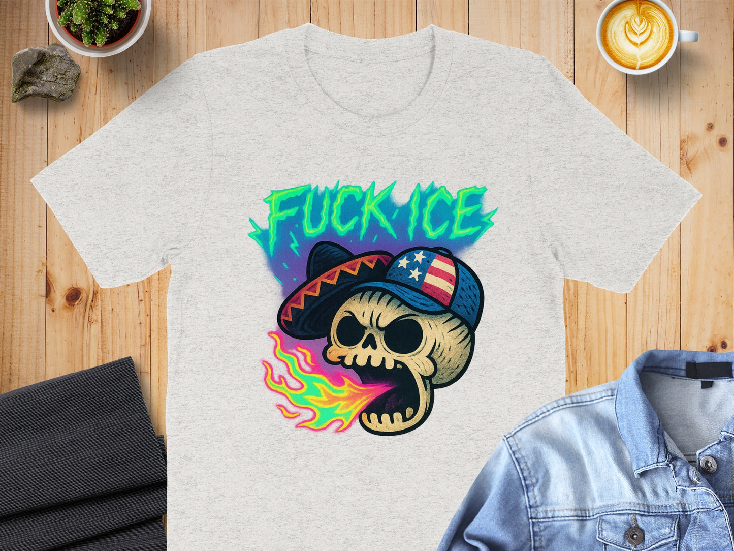 Edgy Skull with Flaming Mouth Graphic Tee product type