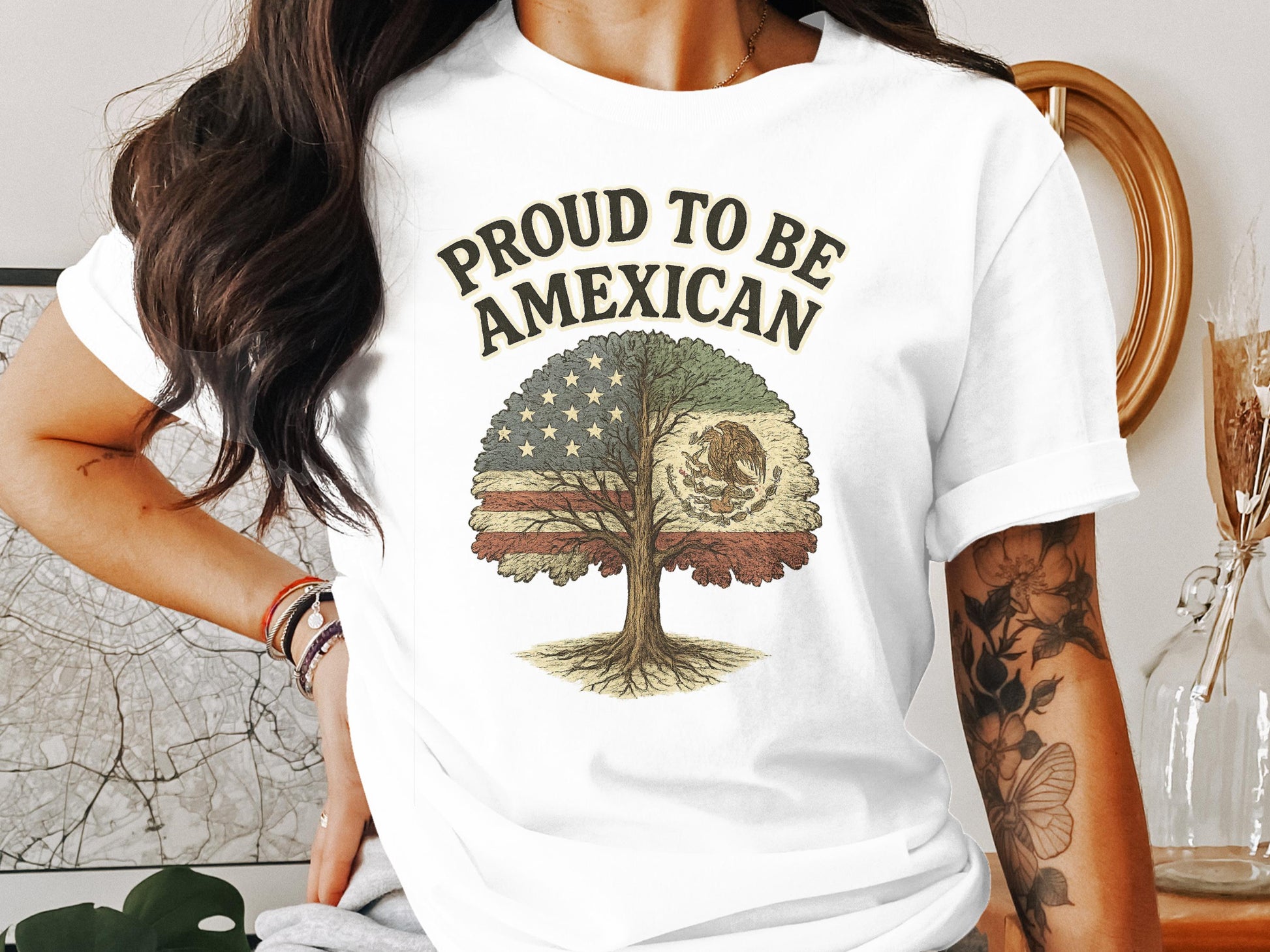 Proud to Be Amexican Tree Graphic T-Shirt product