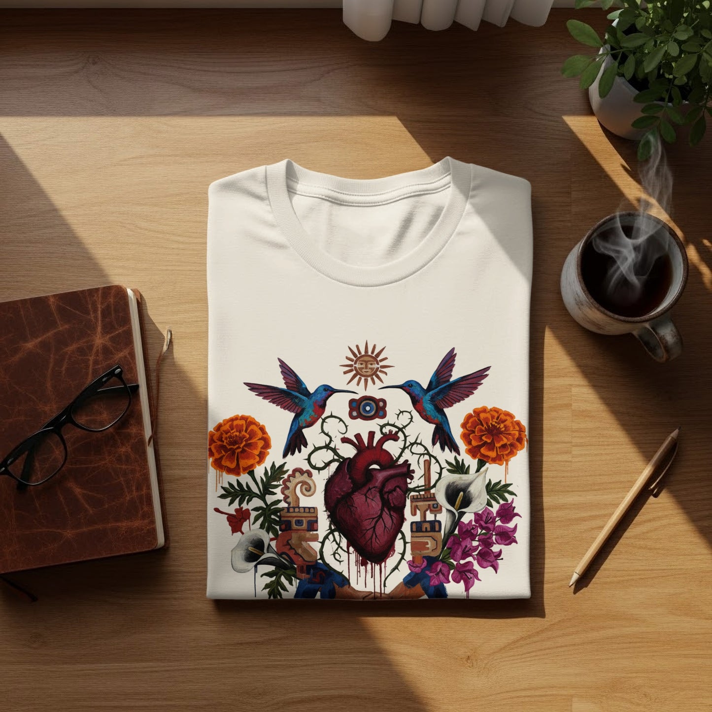 Hummingbird Heart Floral Sun Ancient Symbols Graphic product type
