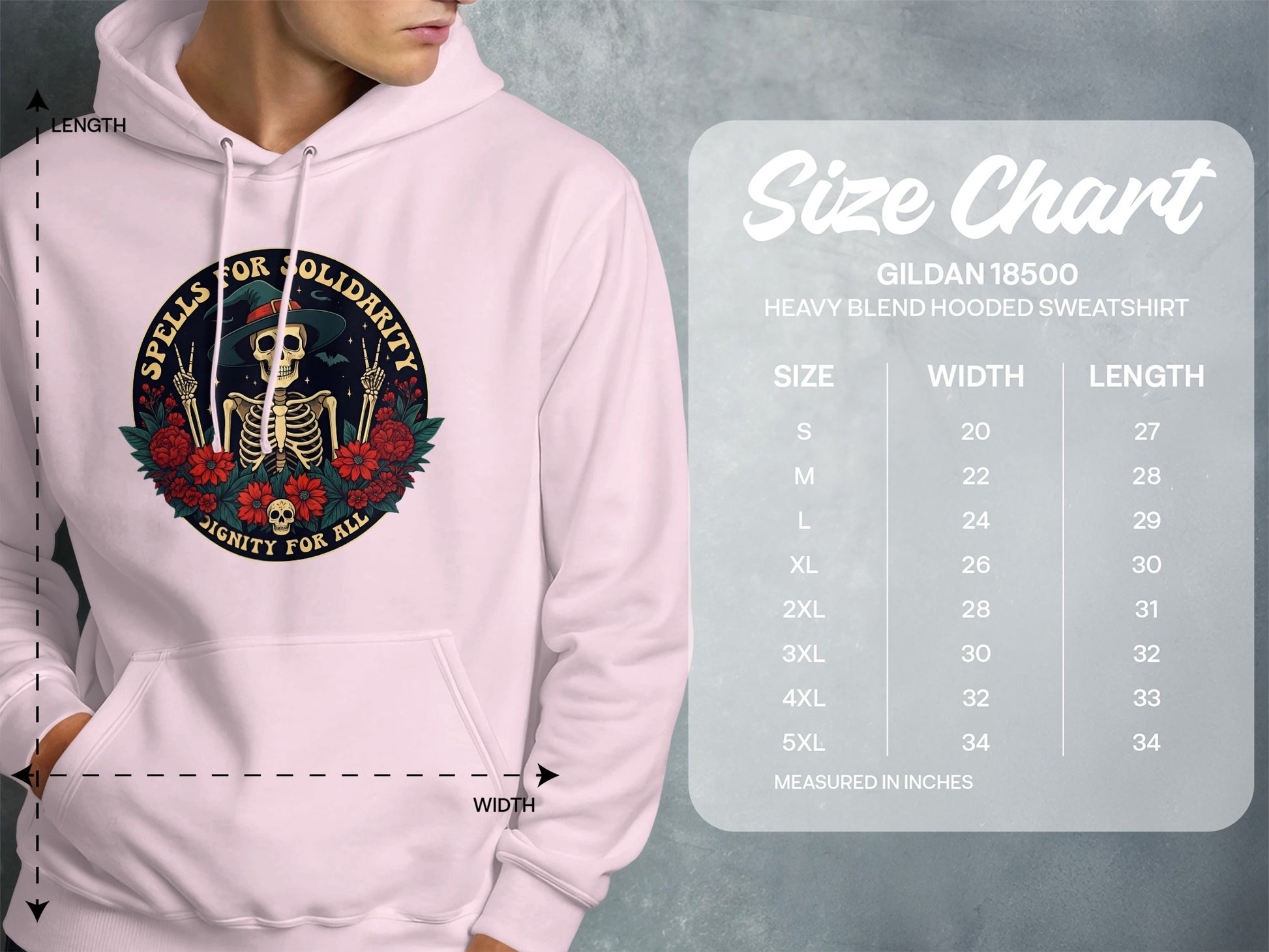 Spells for Solidarity Dignity for All Hooded Sweatshirt product