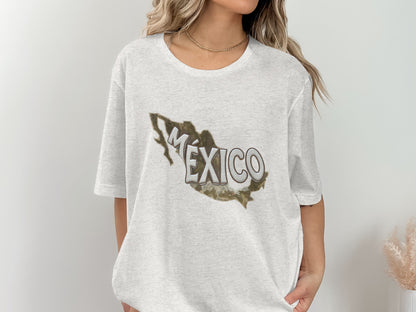 México Printed Graphic White Loose Fit T-Shirt product type