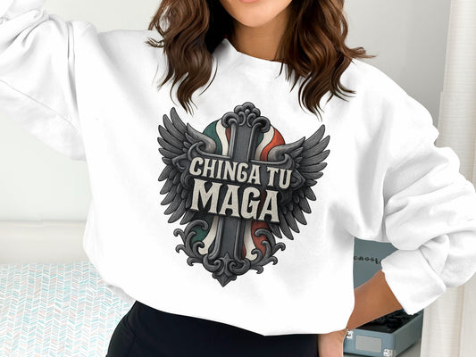 Bold Chinga Tu Maga Graphic Design Sweater product type