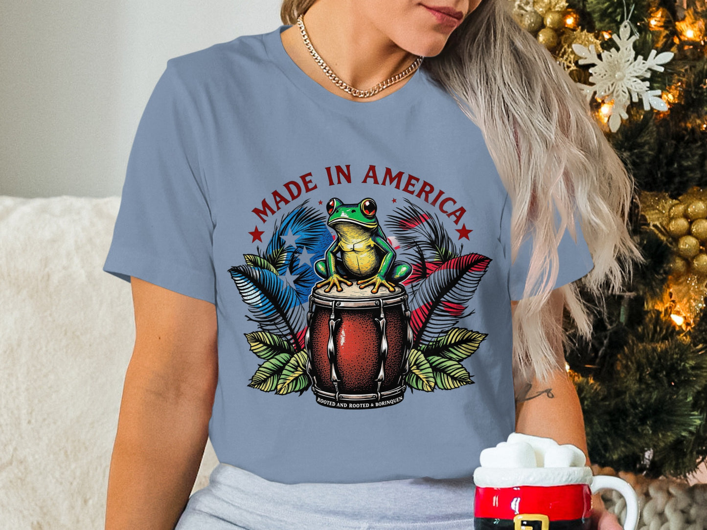 Made in America Frog with Drums Graphic Shirt