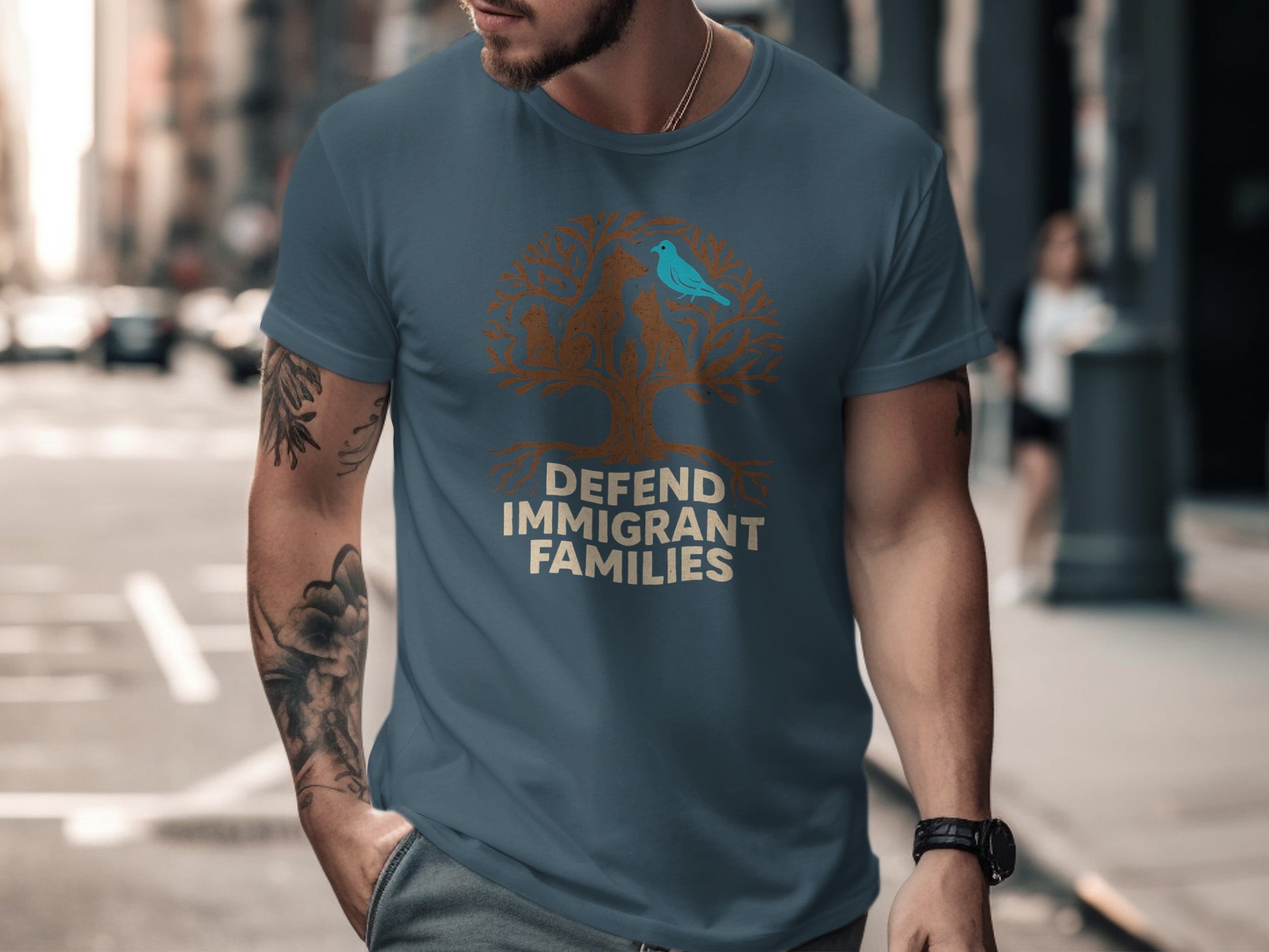 Defend Immigrant Families Tree Graphic T-shirt