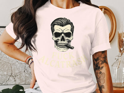 Skull with Slicked Hair Alcatrash Graphic Tee product