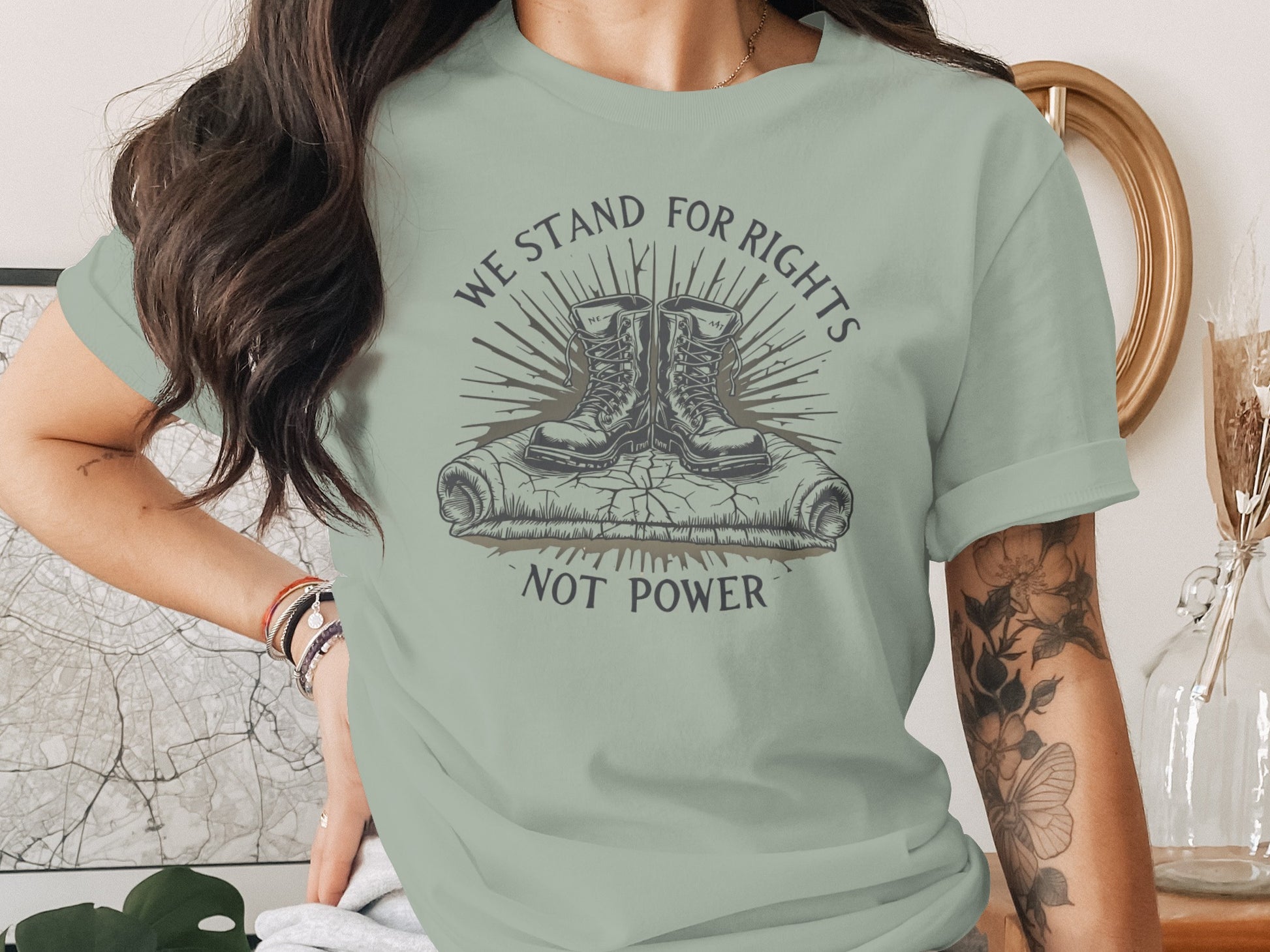 We Stand for Rights Not Power Graphic T-shirt
