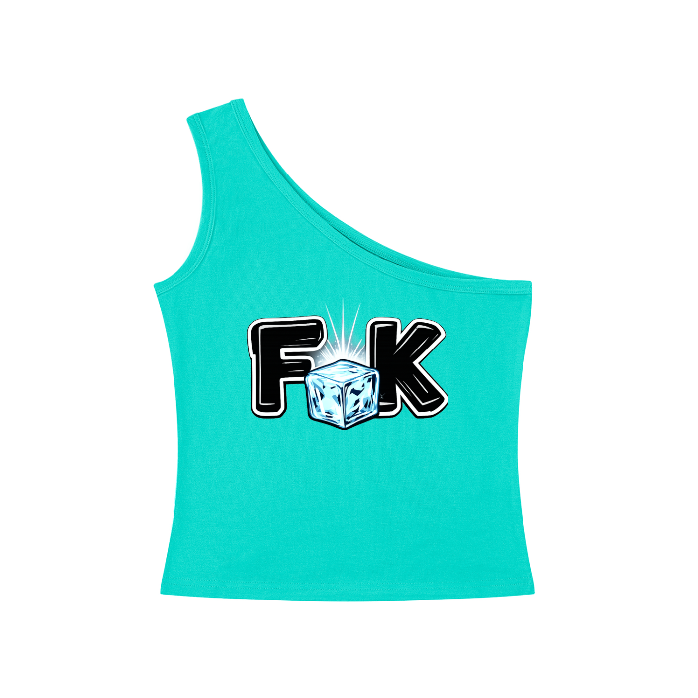 Fuck Ice Tee Women's One-Shoulder Crop T-Shirt