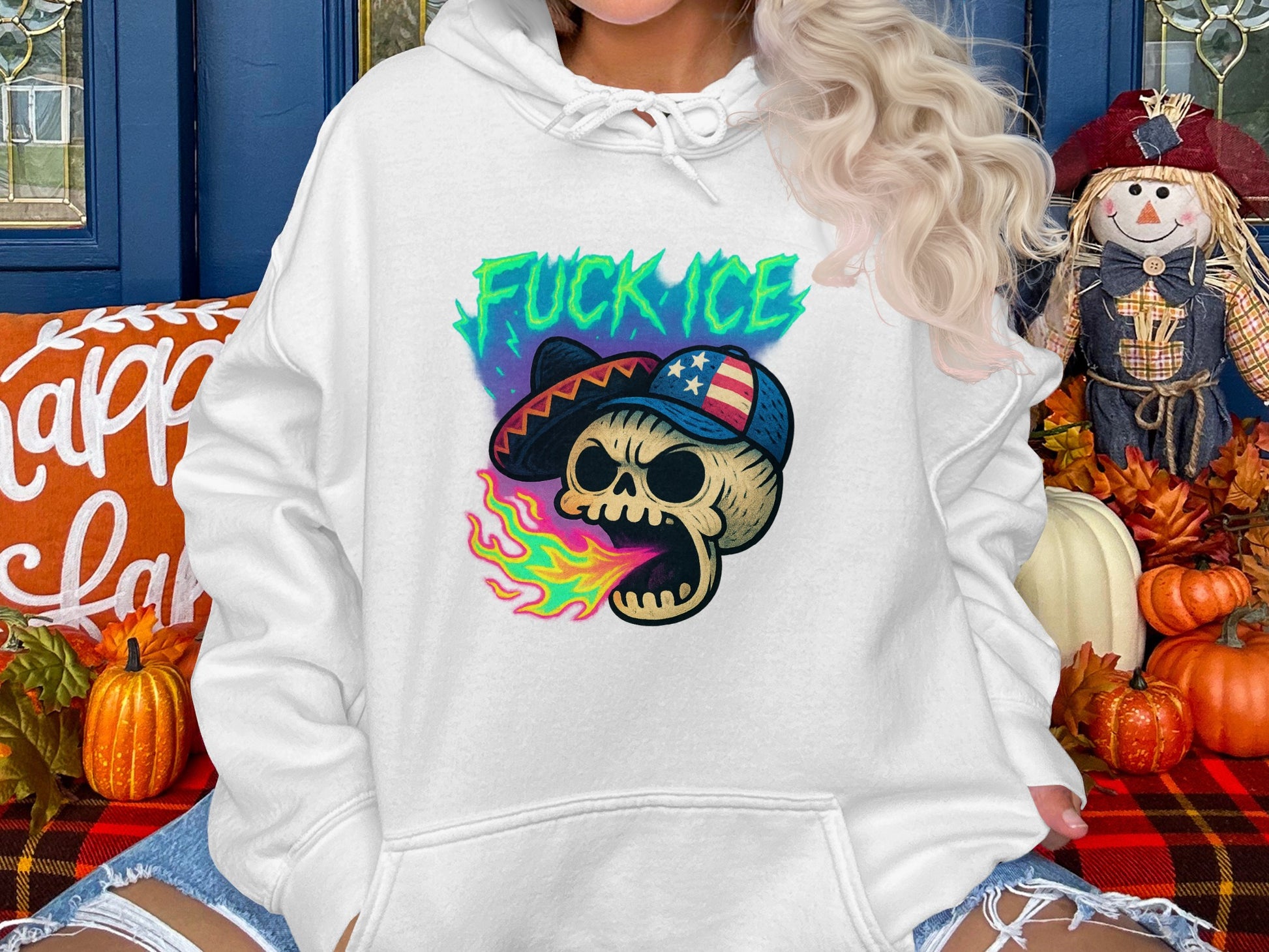 Retro Skull Design Fuck Ice Hoodie product type