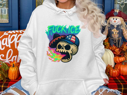 Retro Skull Design Fuck Ice Hoodie product type