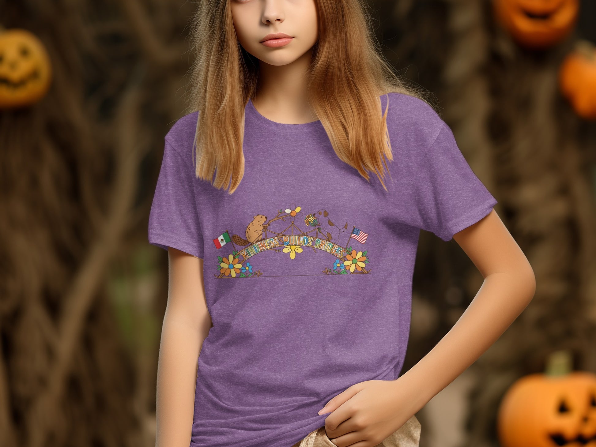 Mexican Inspired Lion and Cactus Purple Shirt