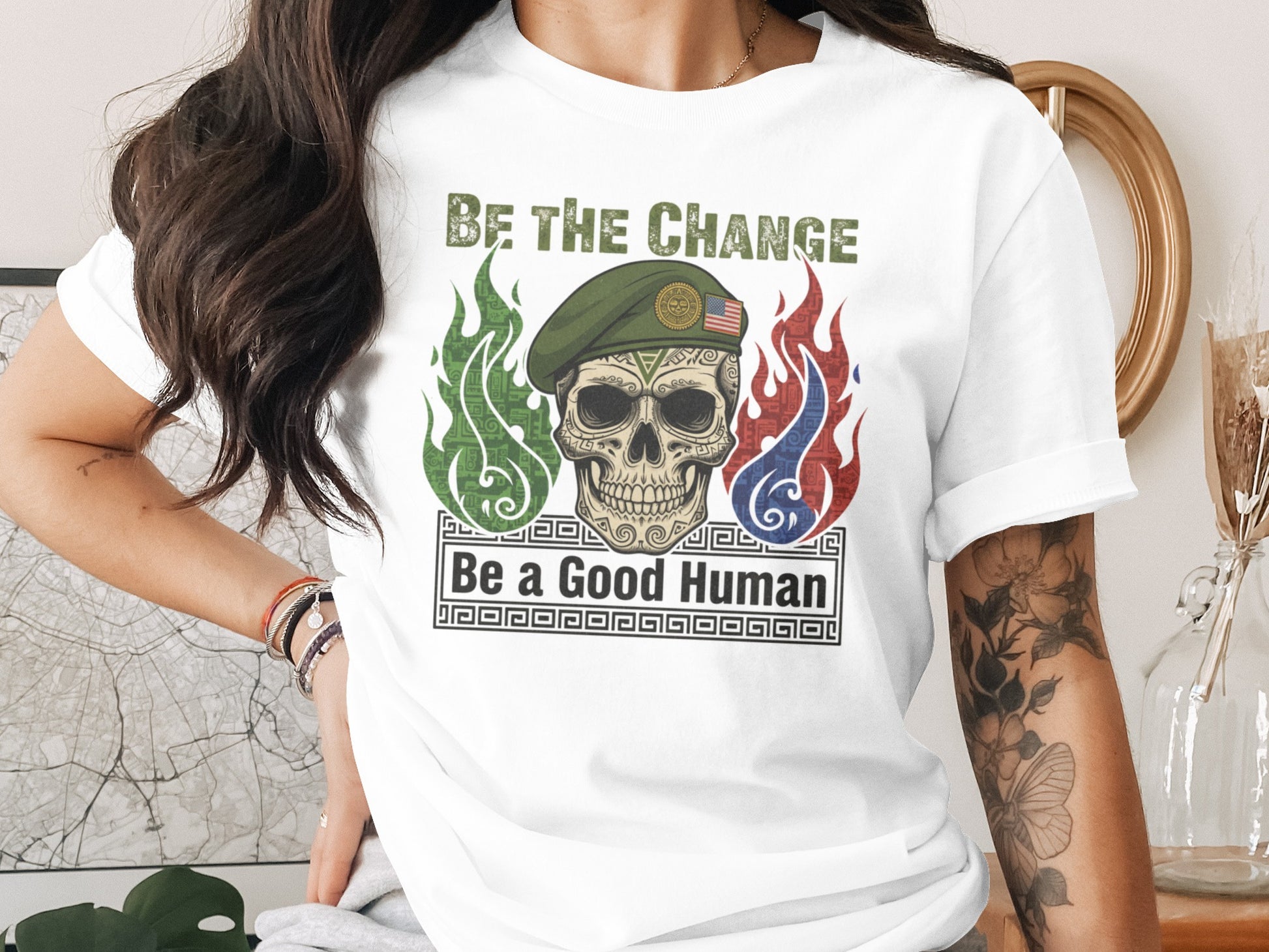 Be the Change Be a Good Human graphic t-shirt
