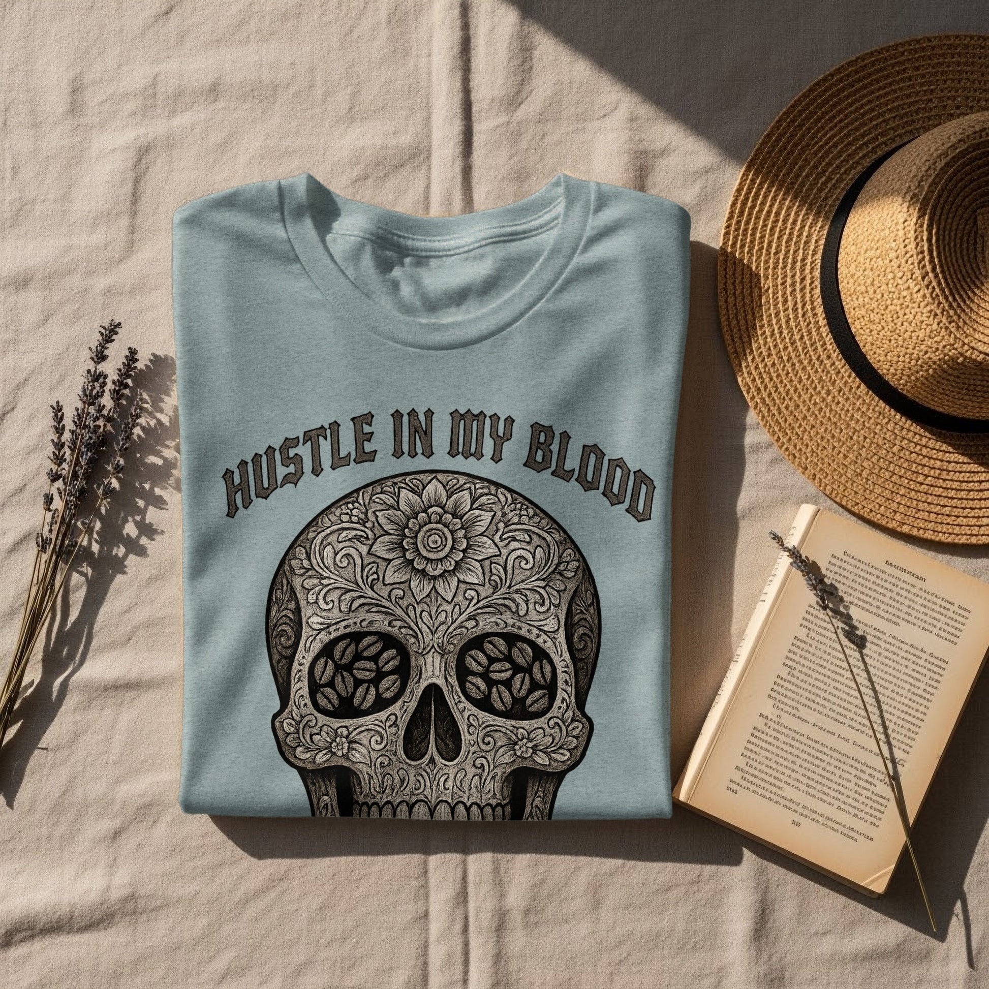 Hustle in My Blood Skull Graphic Shirt