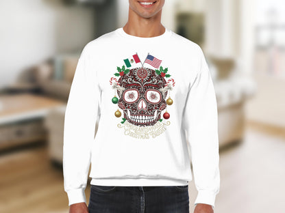 Mexican American Christmas Skull Sweatshirt