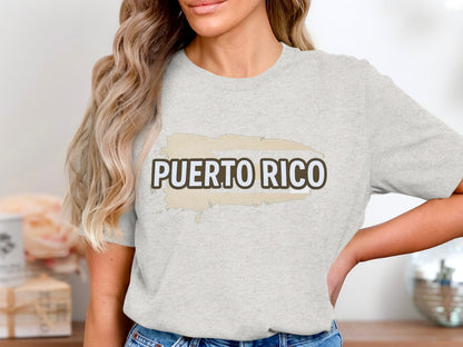 Puerto Rico Map Graphic Tee Shirt Unique Product Type
