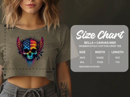 American Flag Winged Skull Women's Crop Tee product