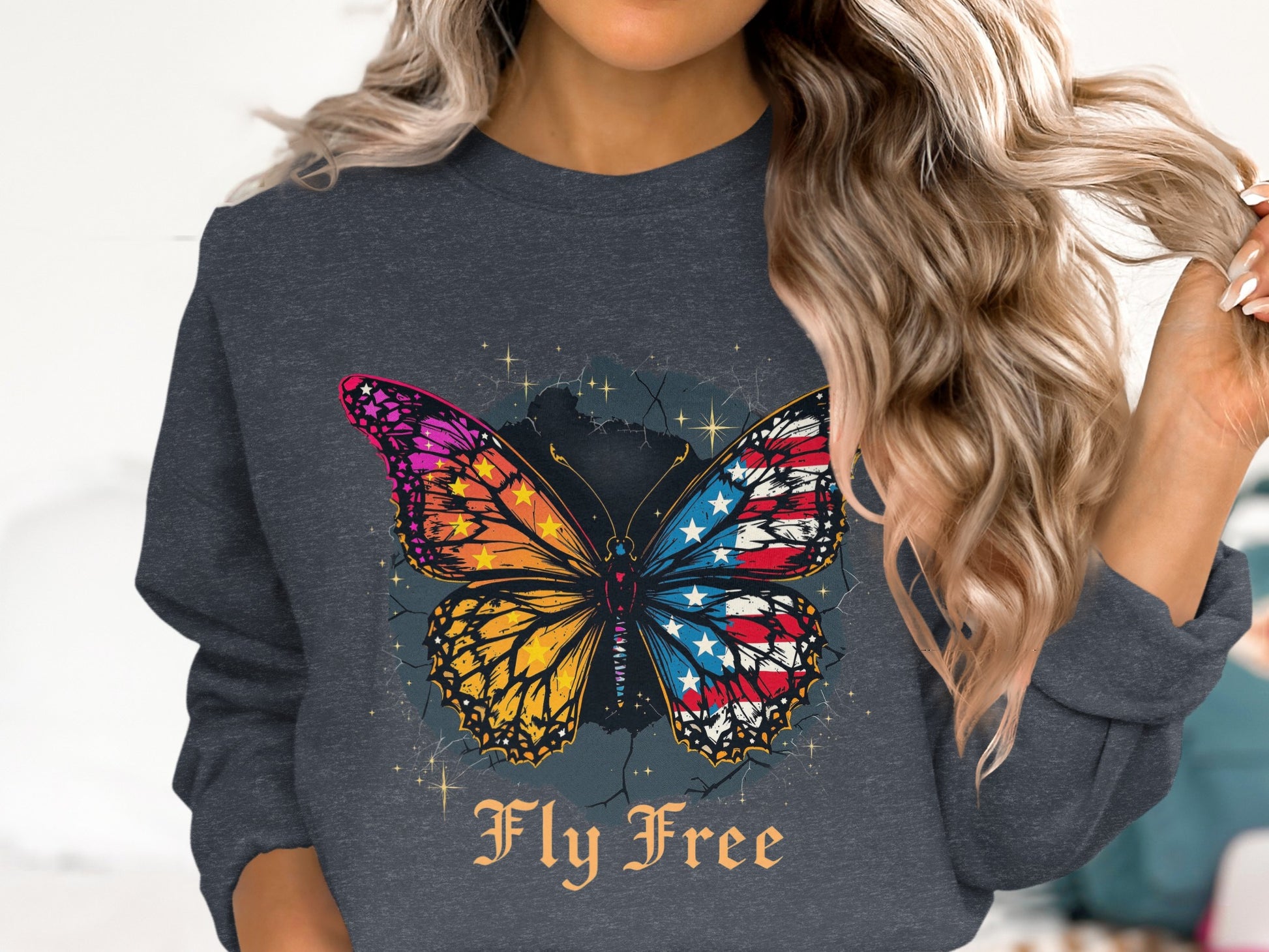 Fly Free Butterfly Graphic Long Sleeve product