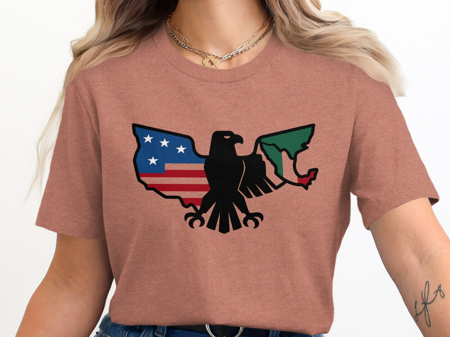 Patriotic Graphic Tee with Eagle Design product