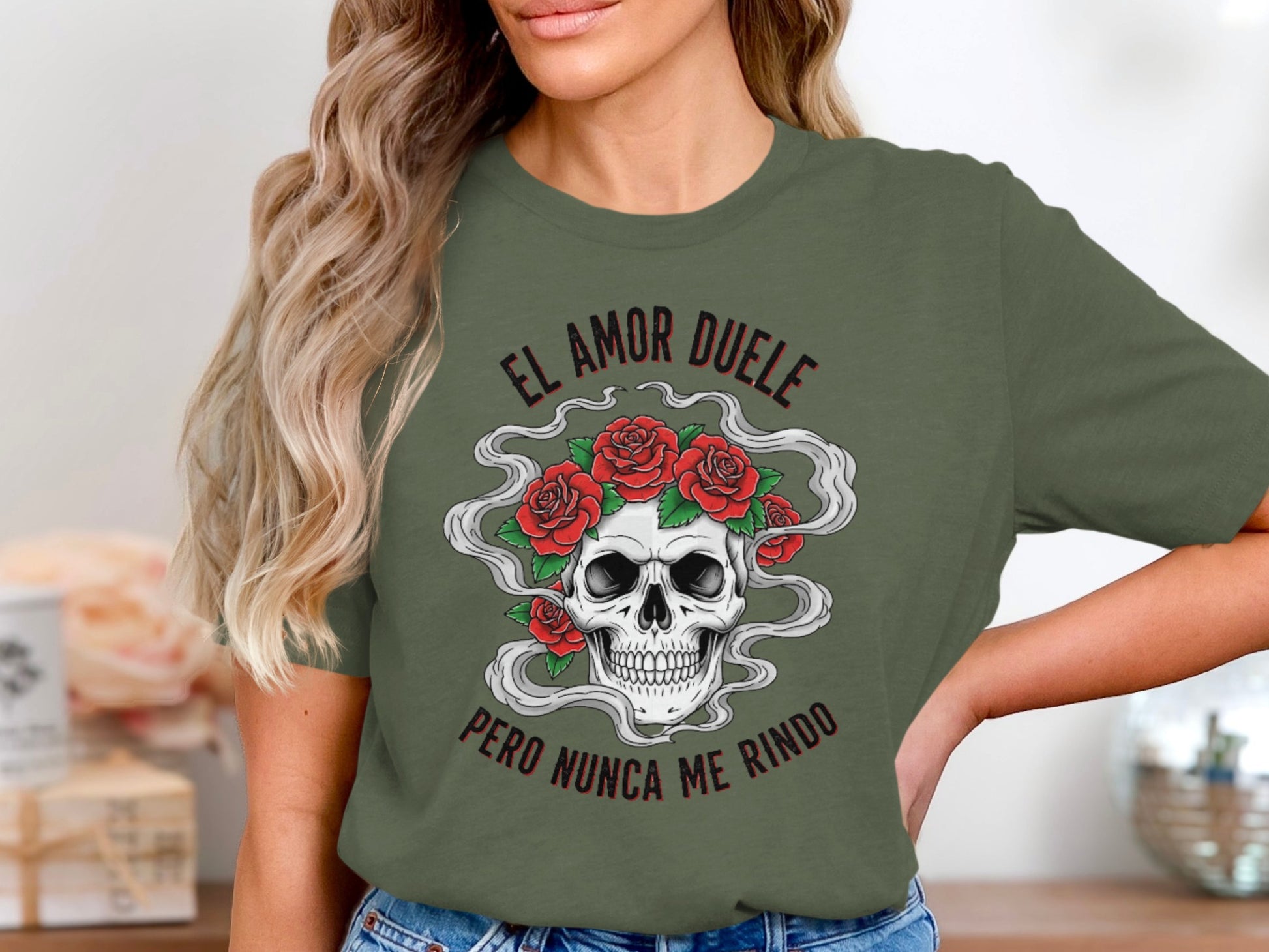 El Amor Duele Skull Graphic Tee Shirt product