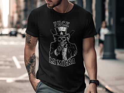 Skull and Text Design Urban Vibe T-Shirt product