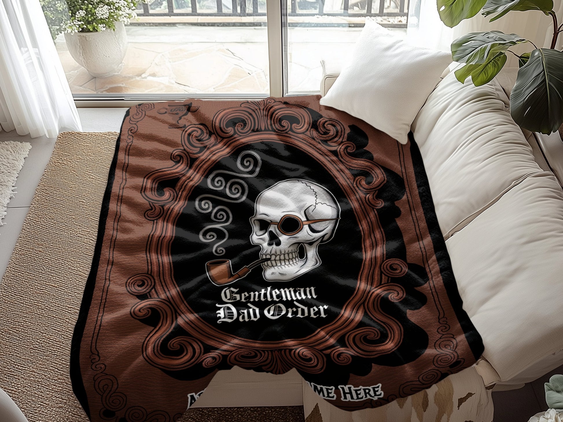 Gentleman Dad Order Skull Printed Blanket product