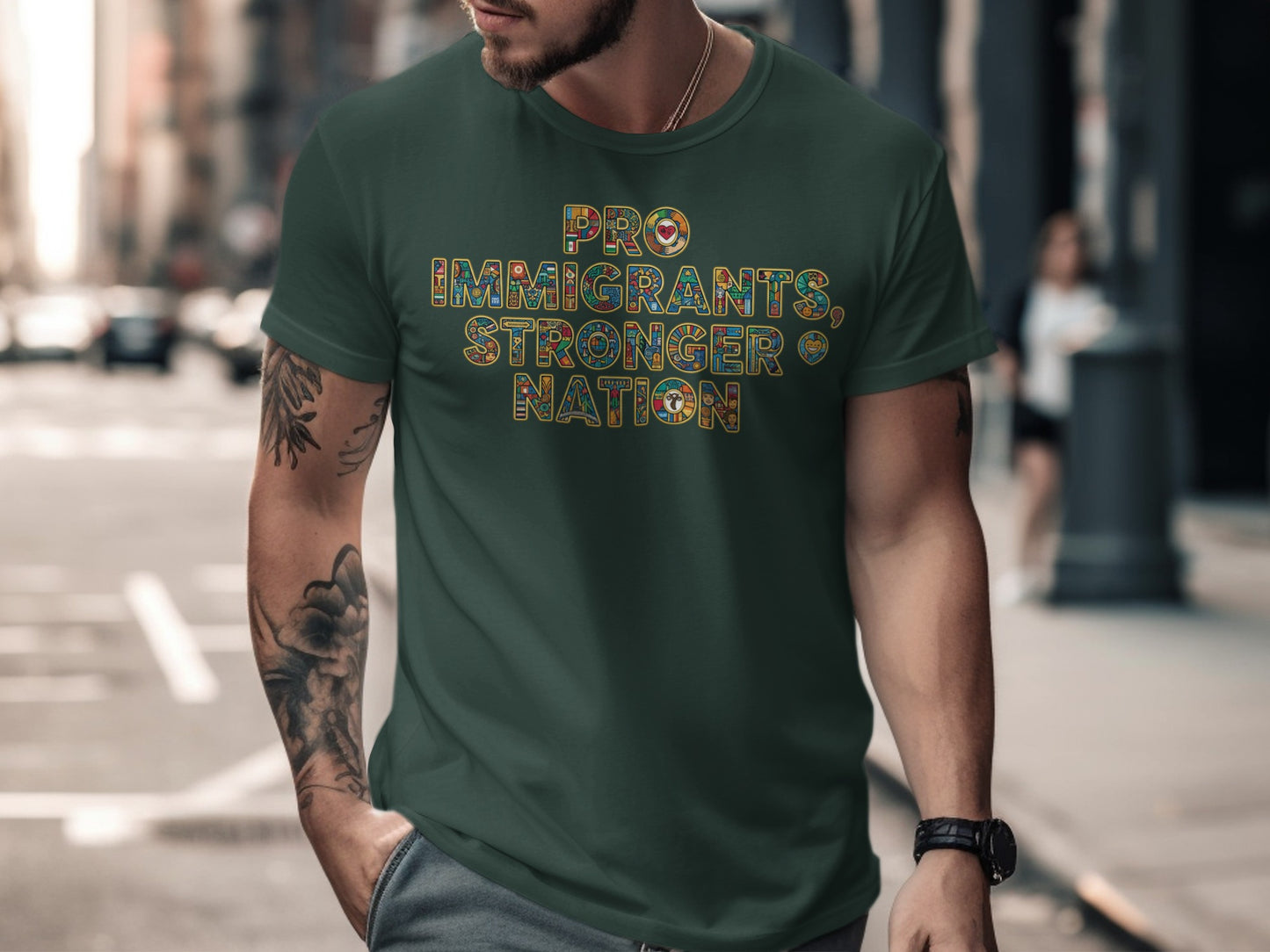 Pro Immigrants Stronger Nation statement t-shirt