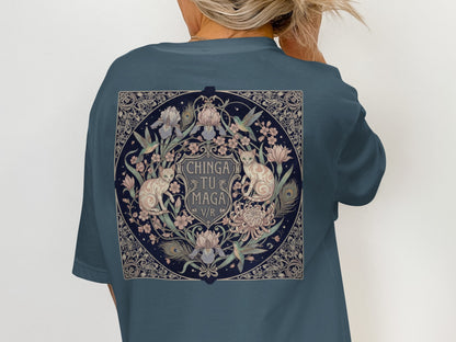Intricate Floral Graphic Design Back Print Shirt