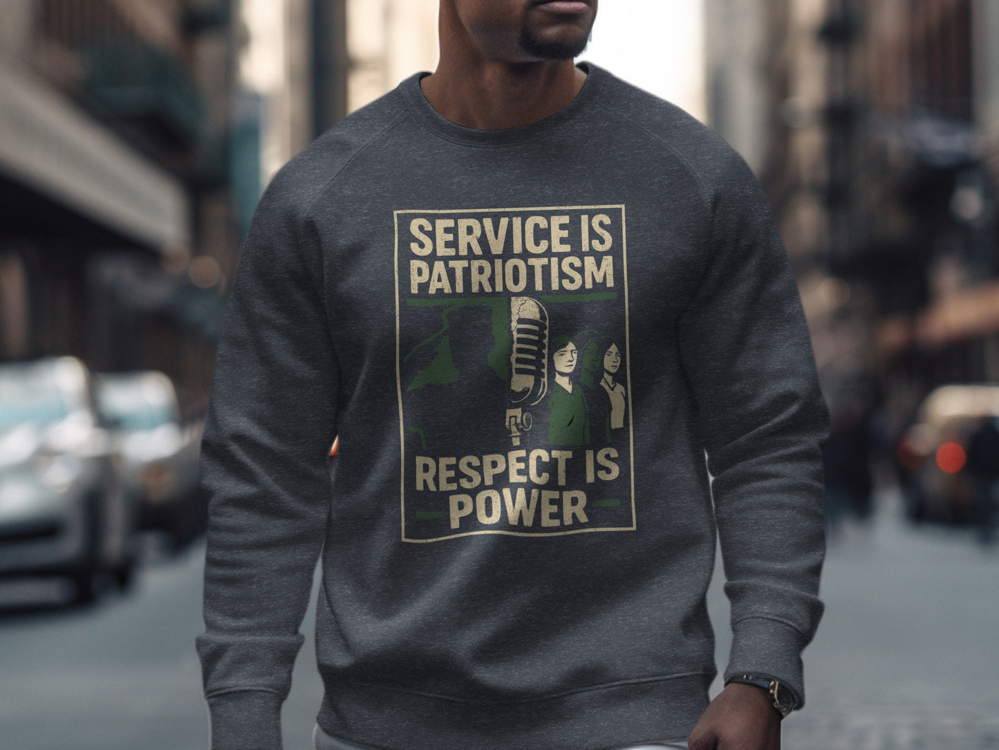 Service Is Patriotism Respect Is Power Sweatshirt product