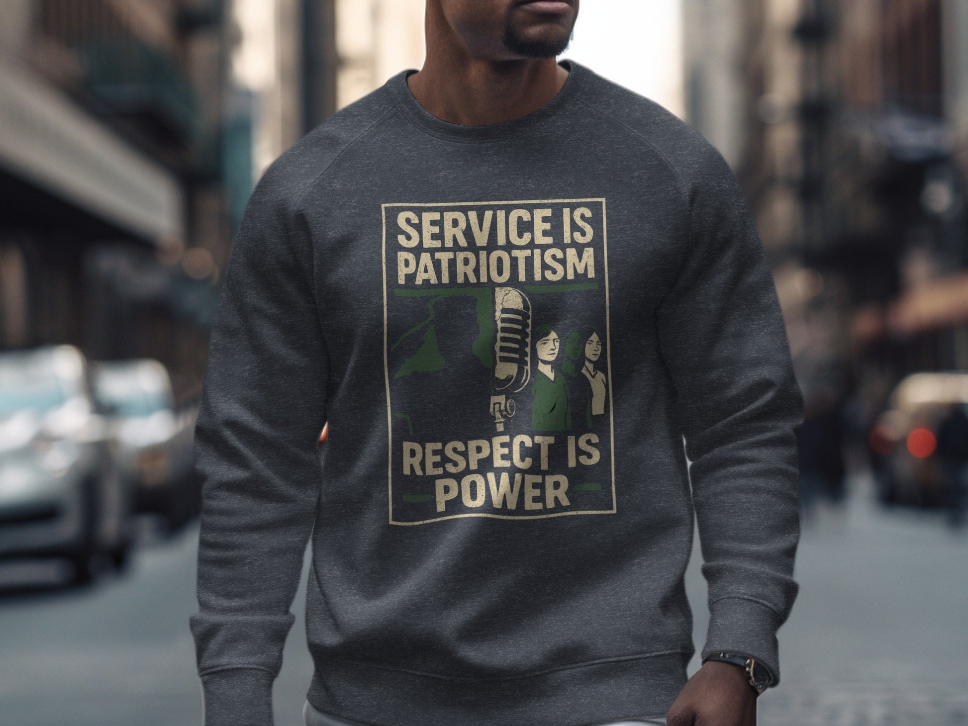 Service Is Patriotism Respect Is Power Sweatshirt product