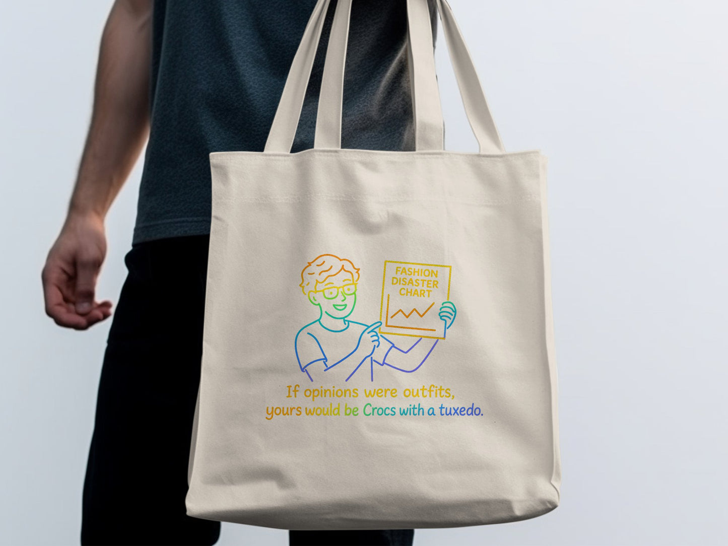 Fashion Disaster Chart Graphic Tote Bag product type