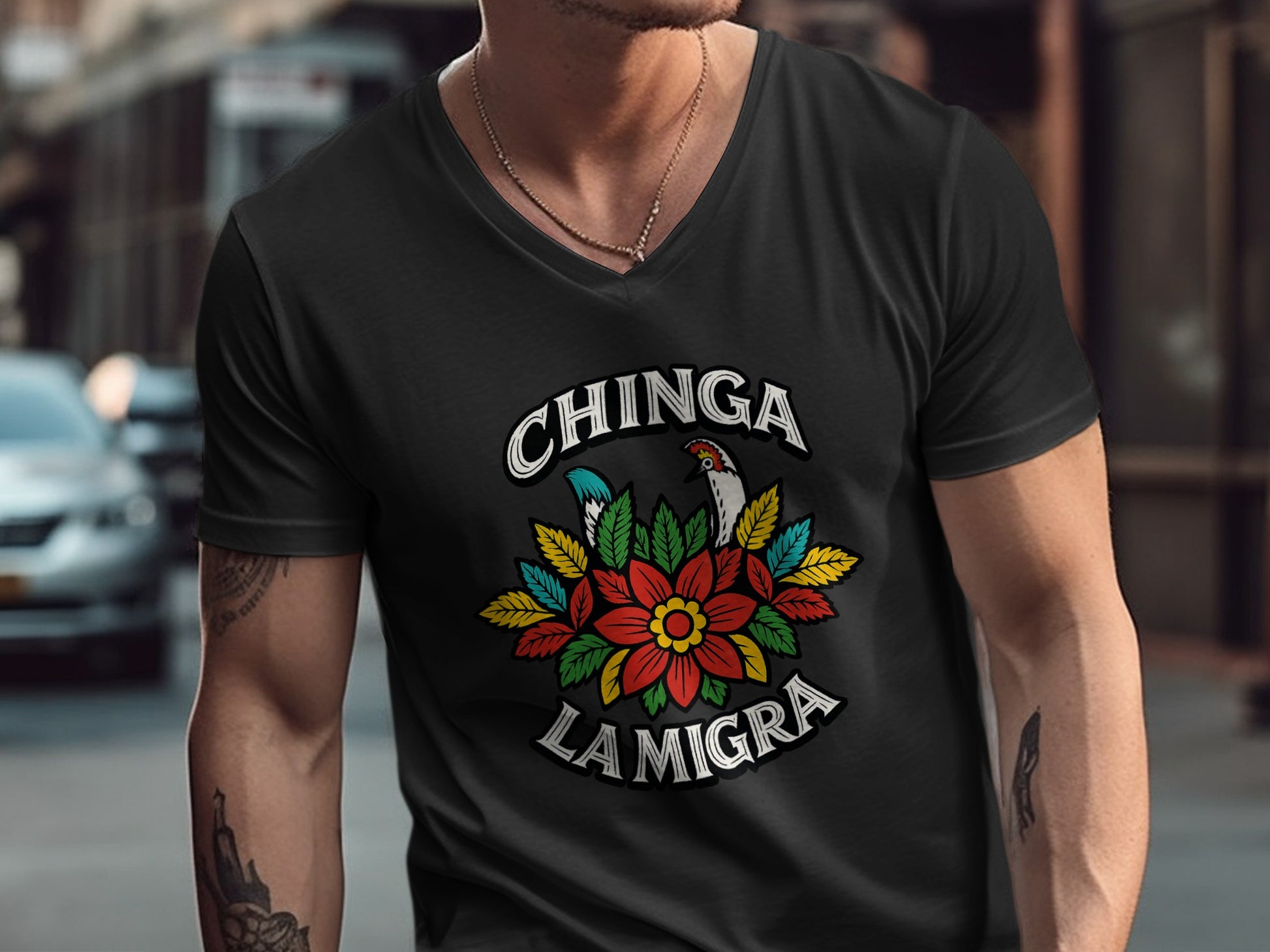 Bold Graphic Chinga La Migra Statement Shirt product type
