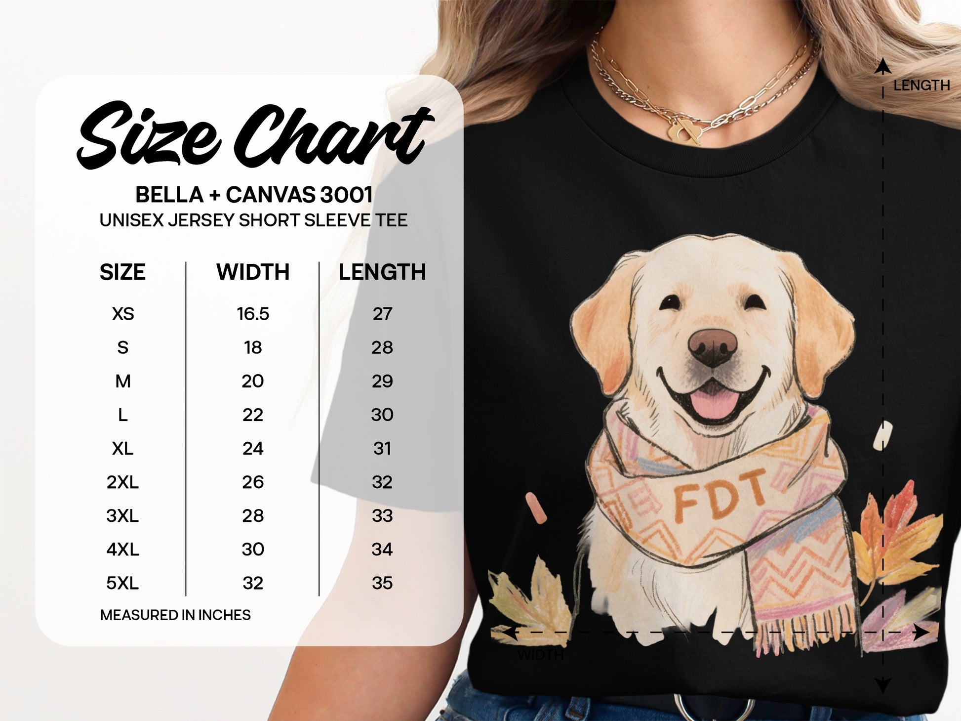 Cute Golden Retriever in Scarf Graphic Tee