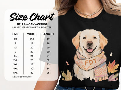 Cute Golden Retriever in Scarf Graphic Tee