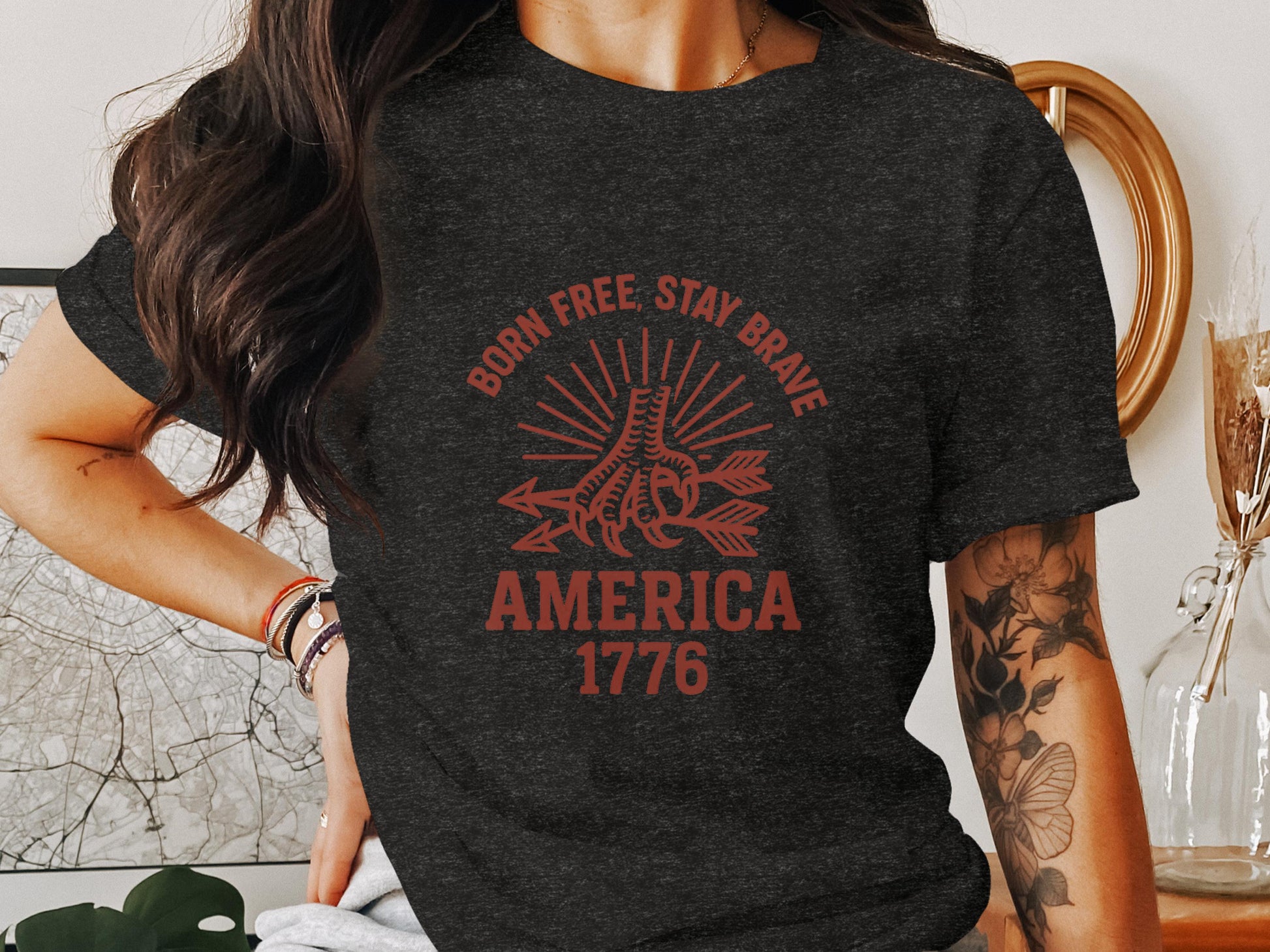Born Free Stay Brave America 1776 Graphic Tee product type