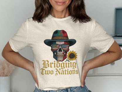 Bridging Two Nations Skull Graphic T-shirt product type