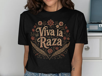 Viva La Raza Floral Graphic T-Shirt product