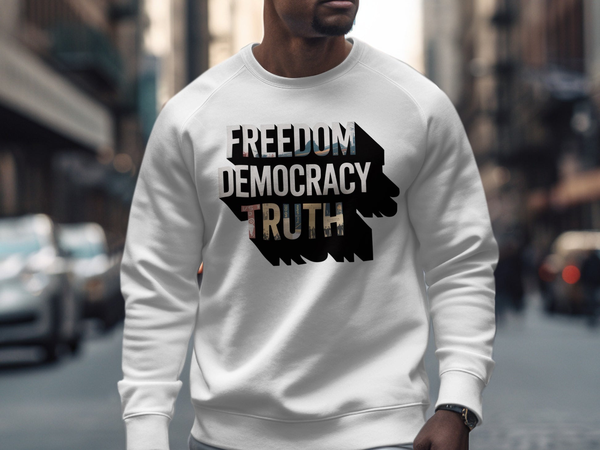 Freedom Democracy Truth Graphic Sweatshirt product type